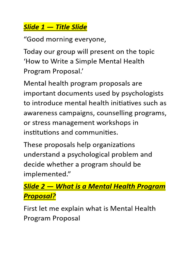 mental health study script | PDF | Mental Health | Psychology