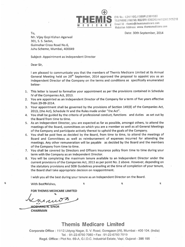 Appt Letter Vijay Agarwal Copy | PDF