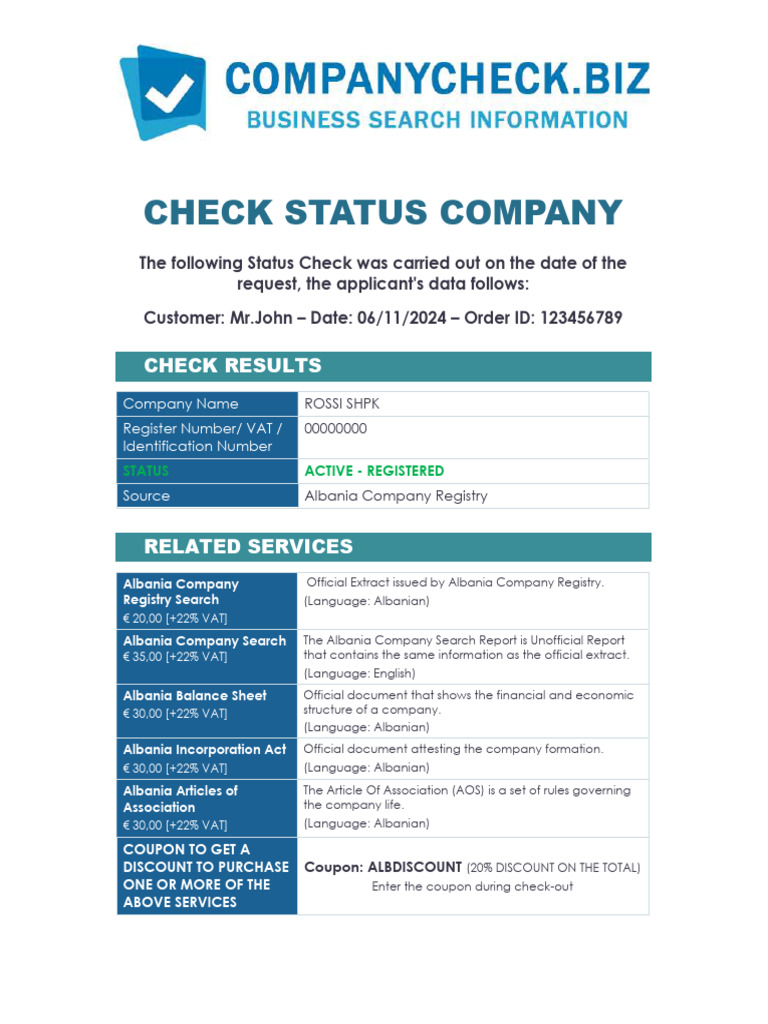 FAC Simile Status Company | PDF