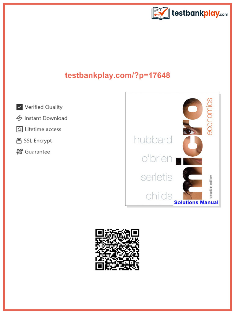 Microeconomics Canadian 1st Edition Hubbard Solutions Manual pdf ...