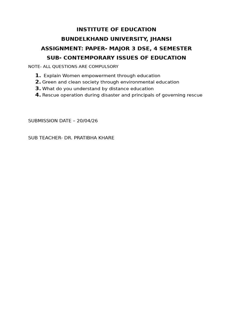 b.a. 4 Sem Assignment | PDF
