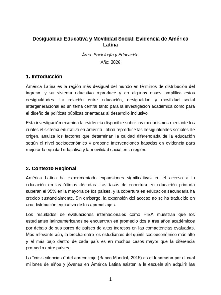 Investigacion 10 Desigualdad Educativa y Movili | PDF | Desigualdad ...