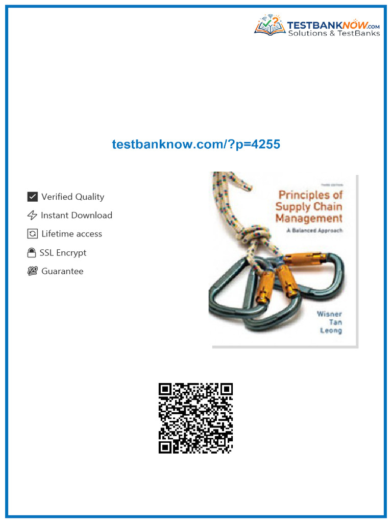 Test Bank for Principles of Supply Chain Management A Balanced Approach ...