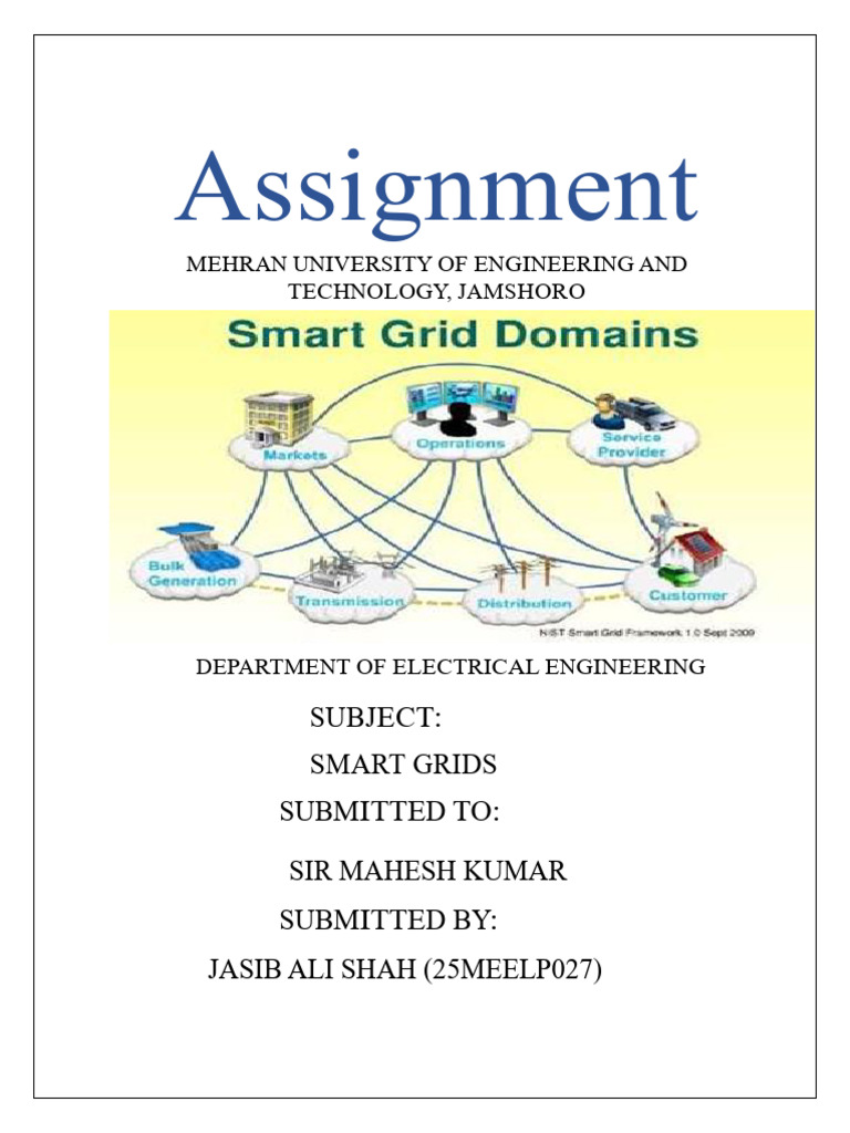 Smart Grid Assignment Soft Copy | PDF | Smart Grid | Electrical Grid