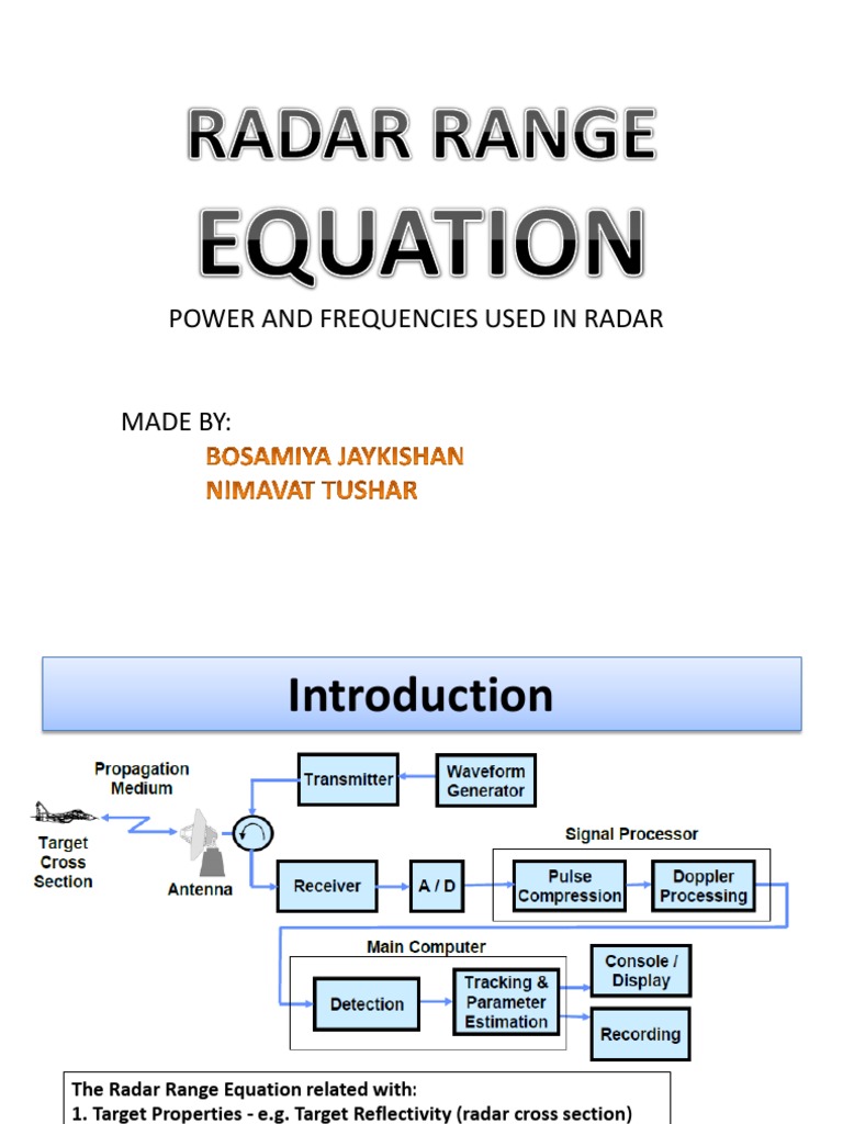 Radar Power and Frequency Analysis | PDF