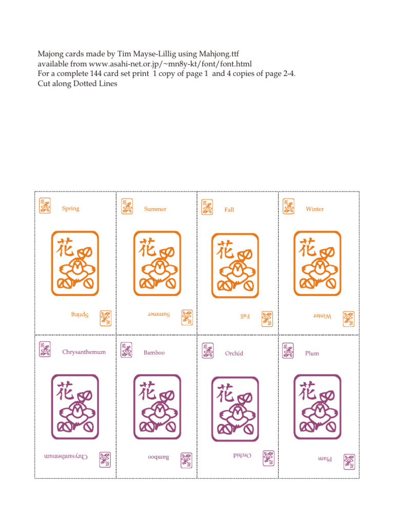Mahjong Cards | PDF