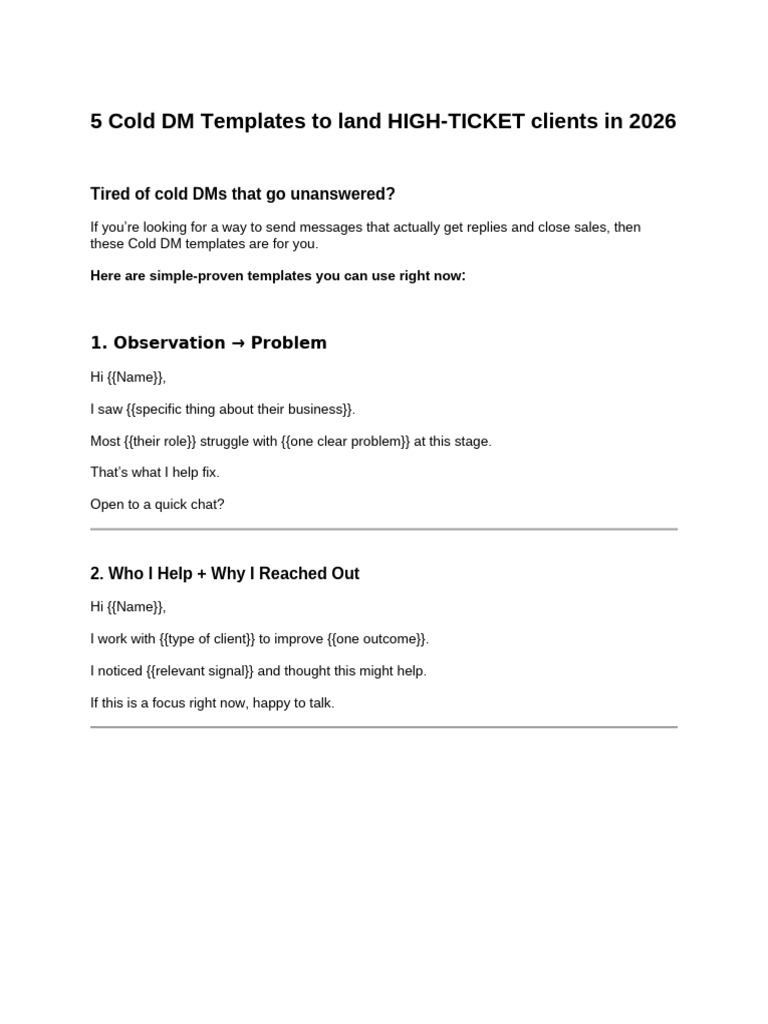 Cold Dm Template | PDF