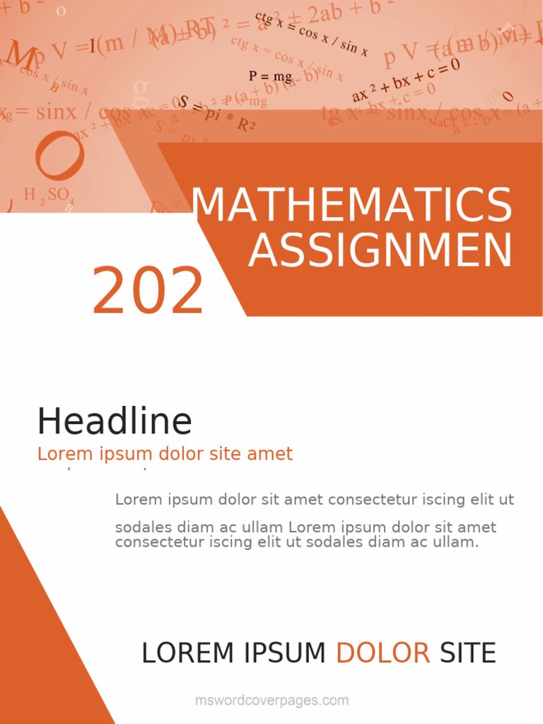 Mathematics Assignment Cover Page 5 | PDF