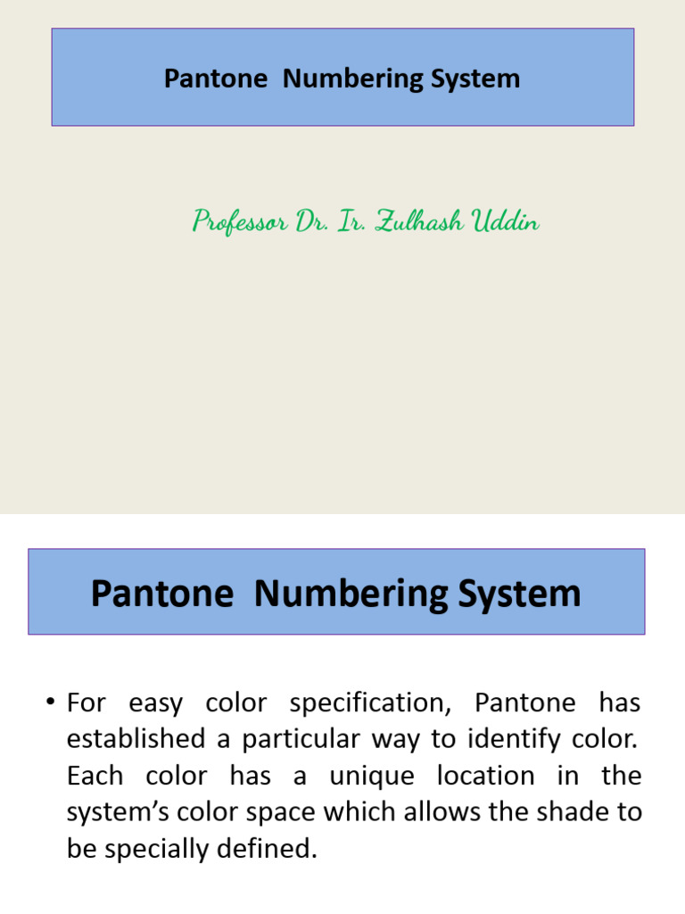 Pantone Numbering System | PDF | Color | Hue