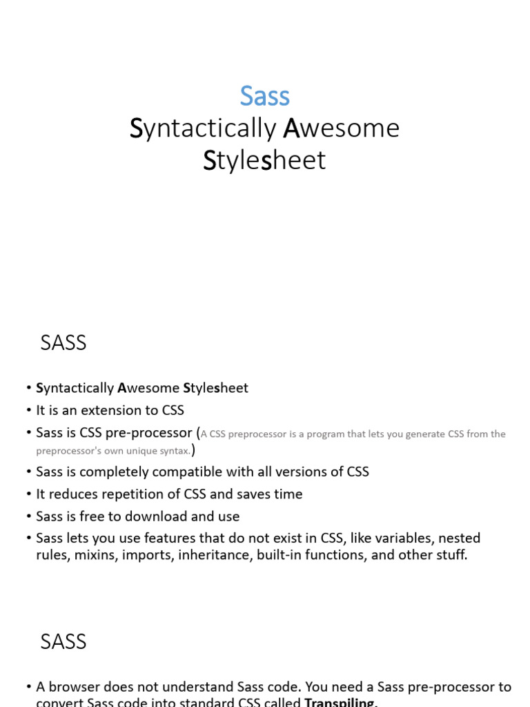 Sass | PDF | Computer Programming | Software Engineering