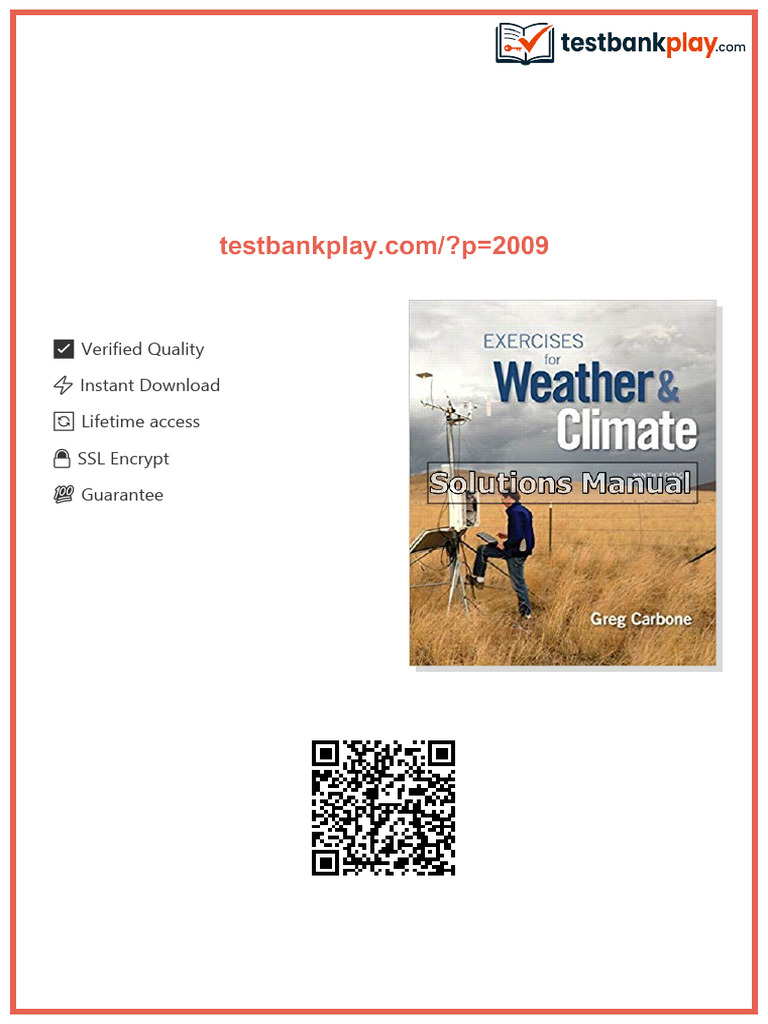 Exercises for Weather and Climate 9th Edition Carbone Solutions Manual ...