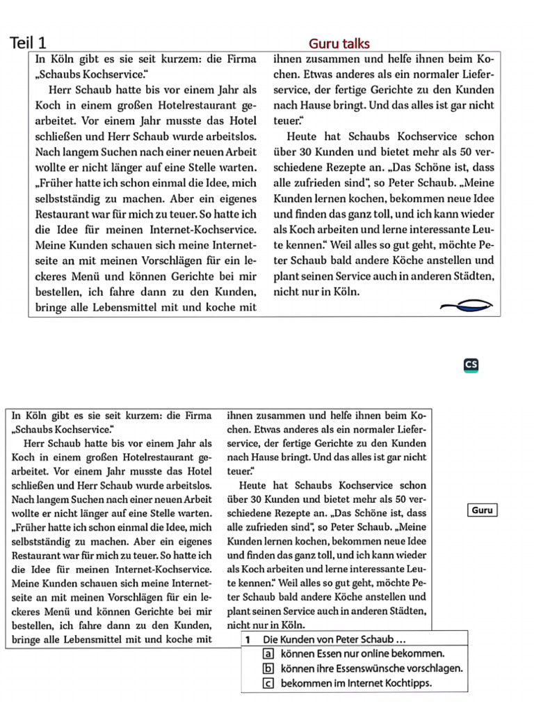 A2 Lesen Y5 | PDF
