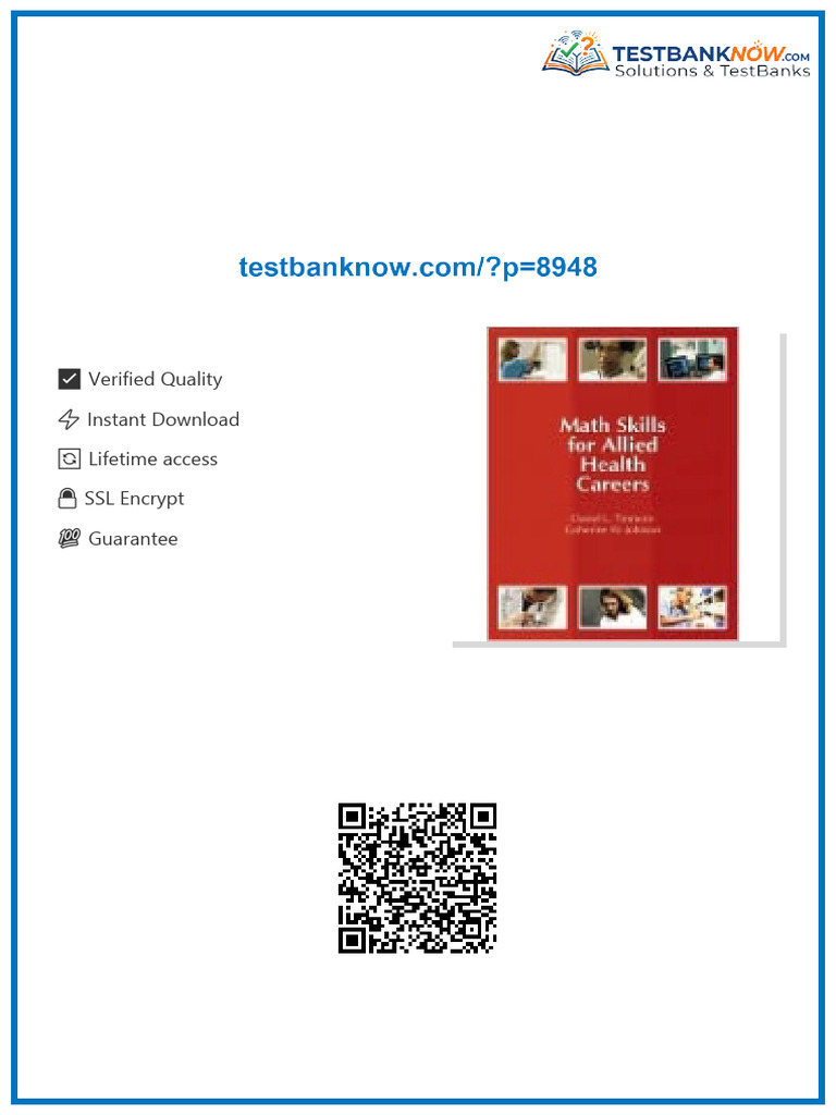 Solutions Manual to accompany Math Skills for Allied Health Careers ...
