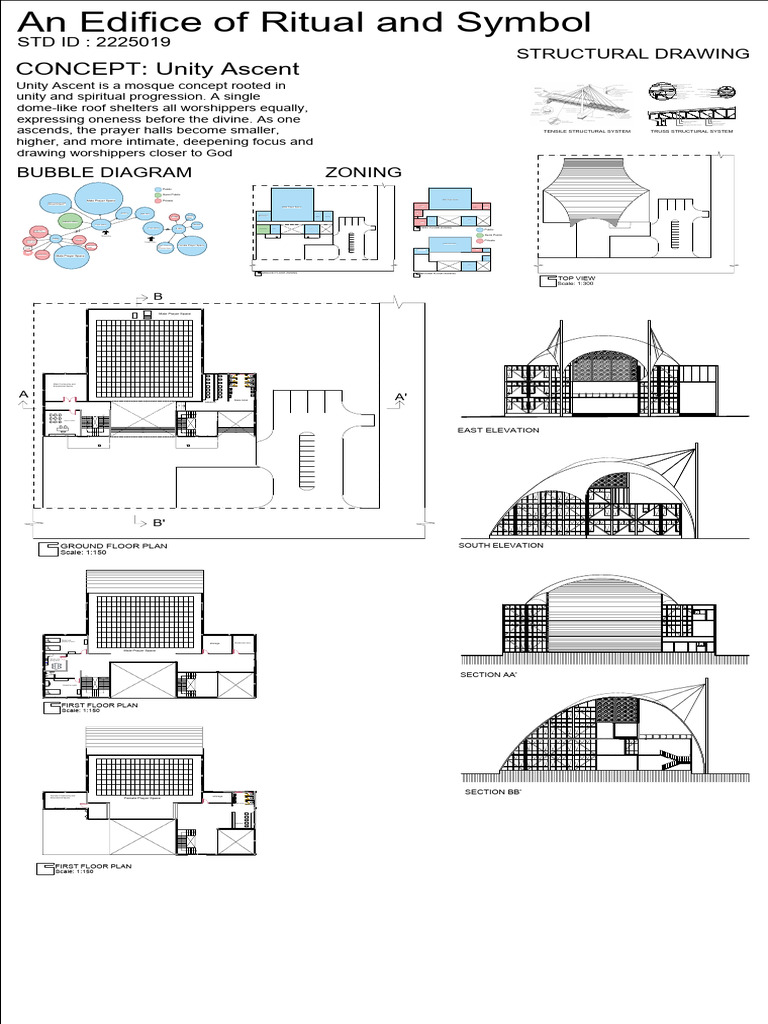 Mosque Final Drafts Final Sheet | PDF | Truss | Mosque