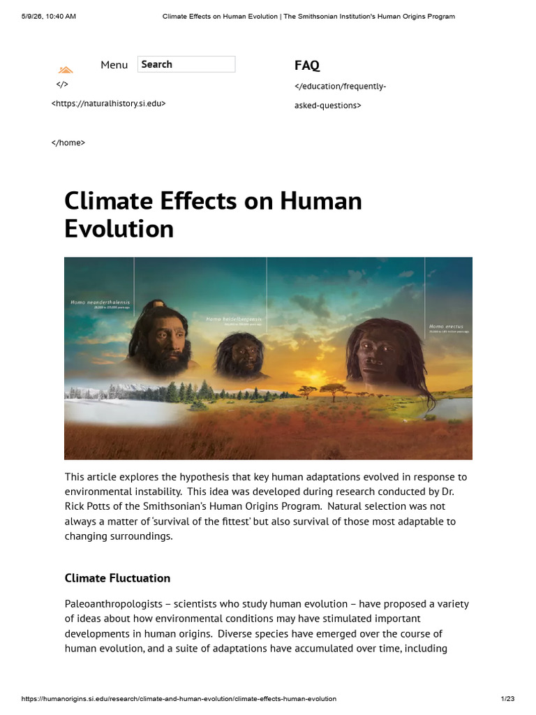 Climate Effects on Human Evolution _ the Smithsonian Institution's ...