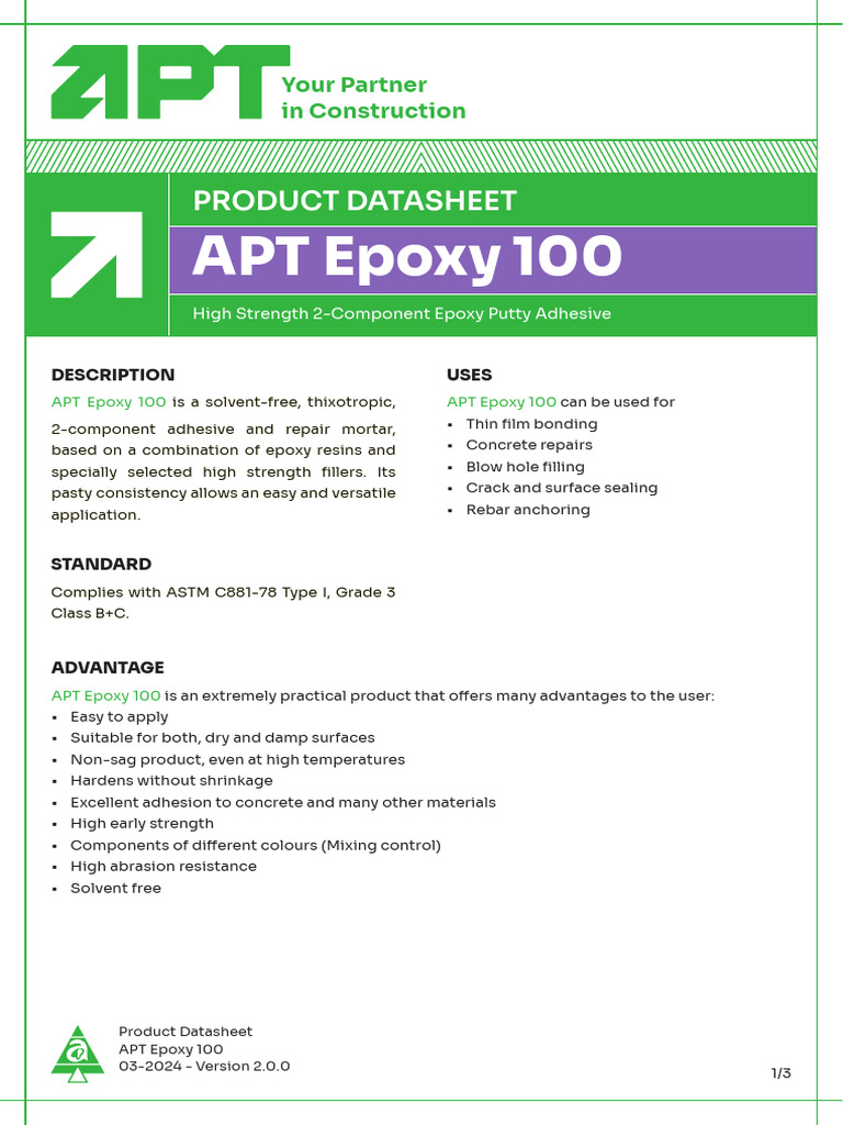24. APT Epoxy 100, Version - 2.0.0 | PDF | Epoxy | Adhesive