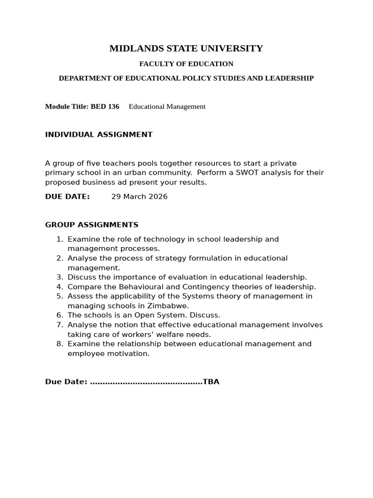 BED 136 Assignments 2026 | PDF