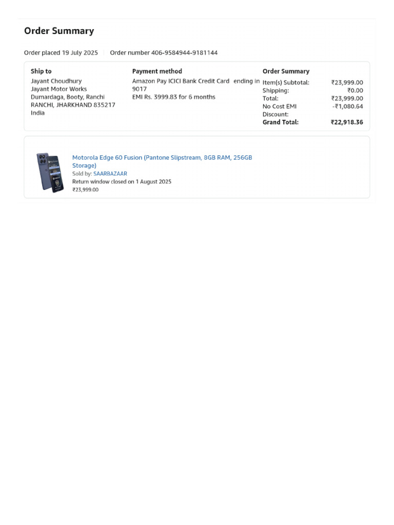 Motorola Invoice | PDF