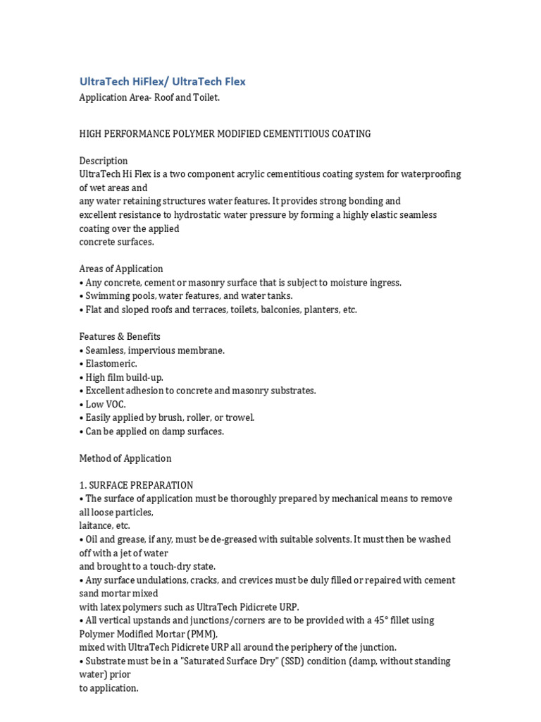 UltraTech_Methodology (1) | PDF | Concrete | Coating