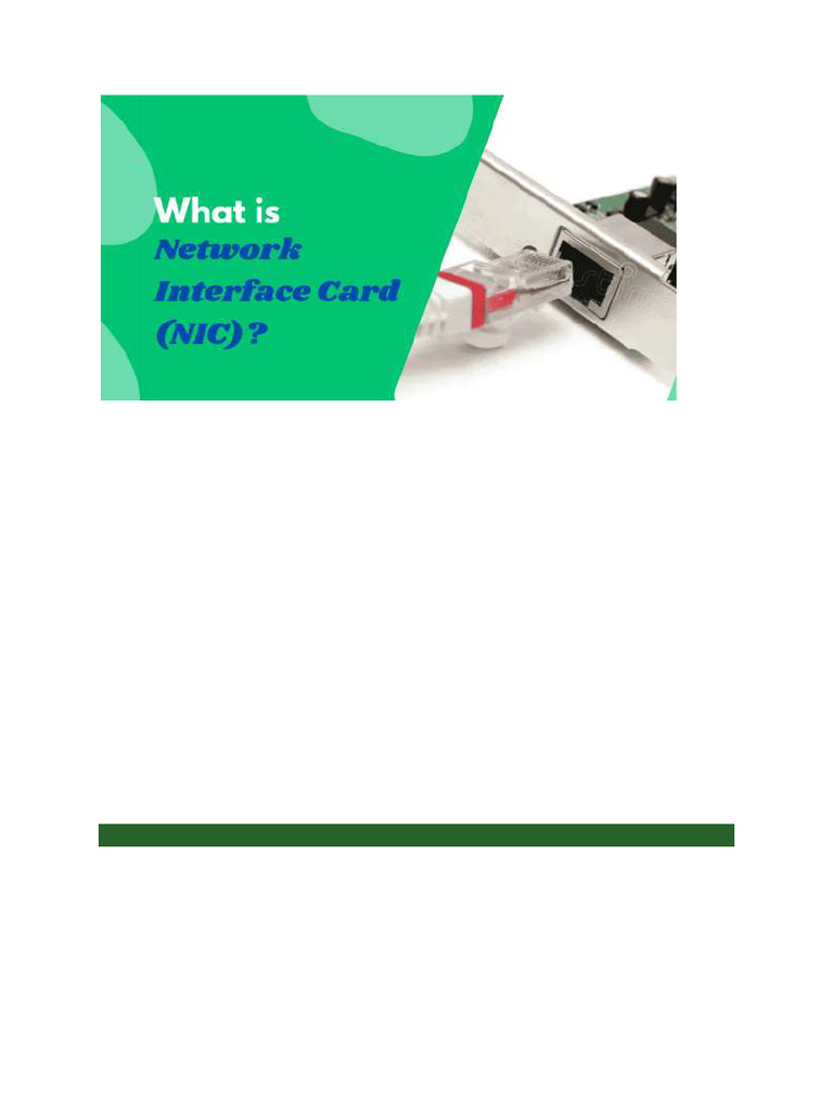 1.1 NIC Card and Gateway | PDF | Computer Network | Network Interface ...