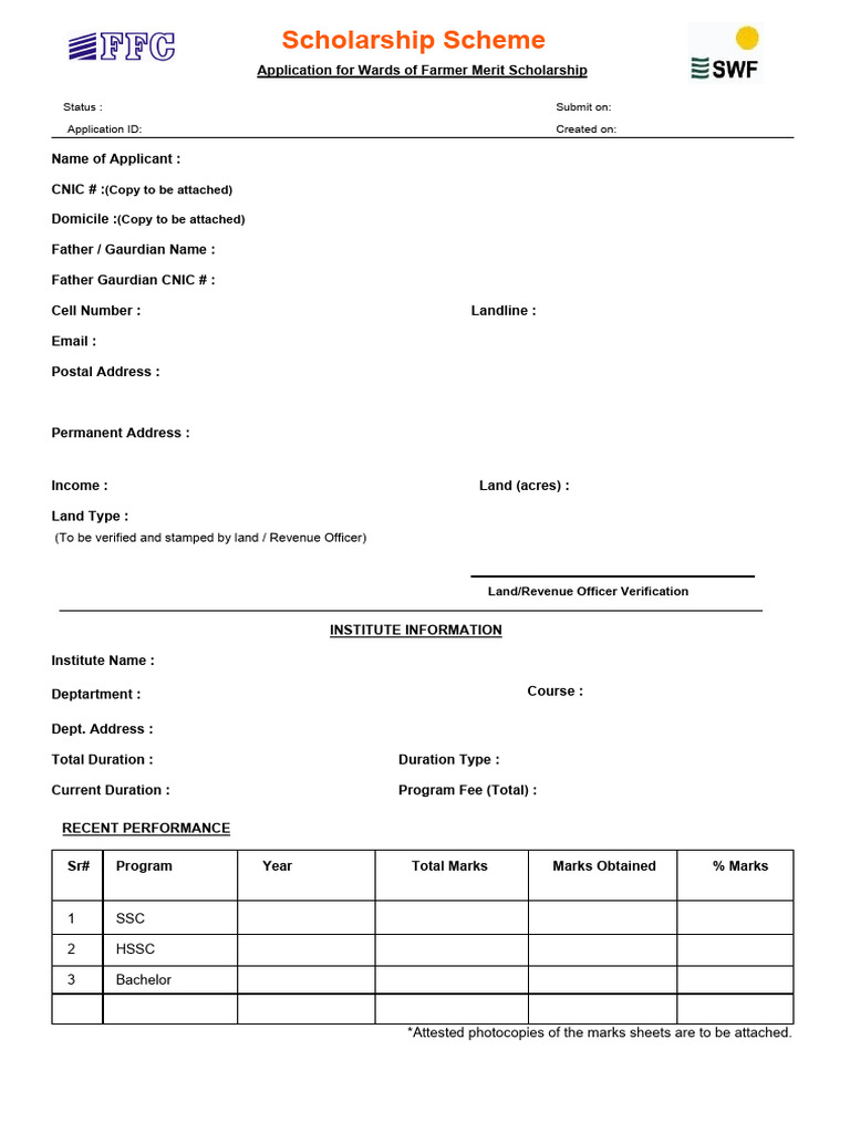 SWoF-Scholarship-Application(1) | PDF
