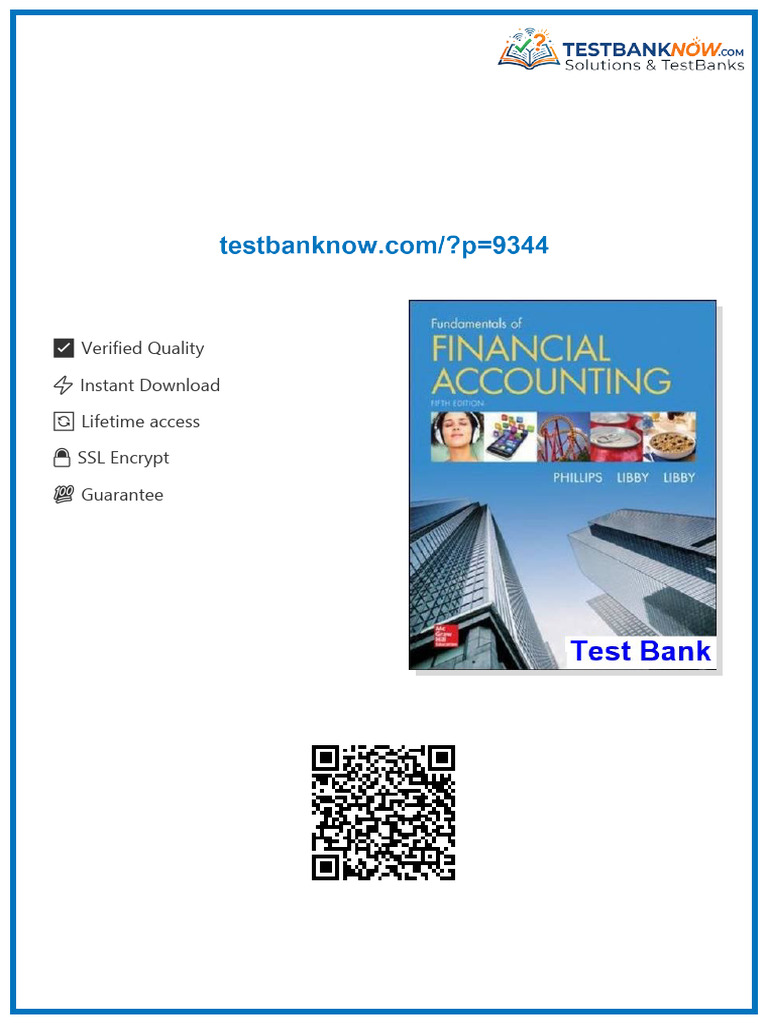Fundamentals of Financial Accounting 5th Edition Phillips Test Bank ...
