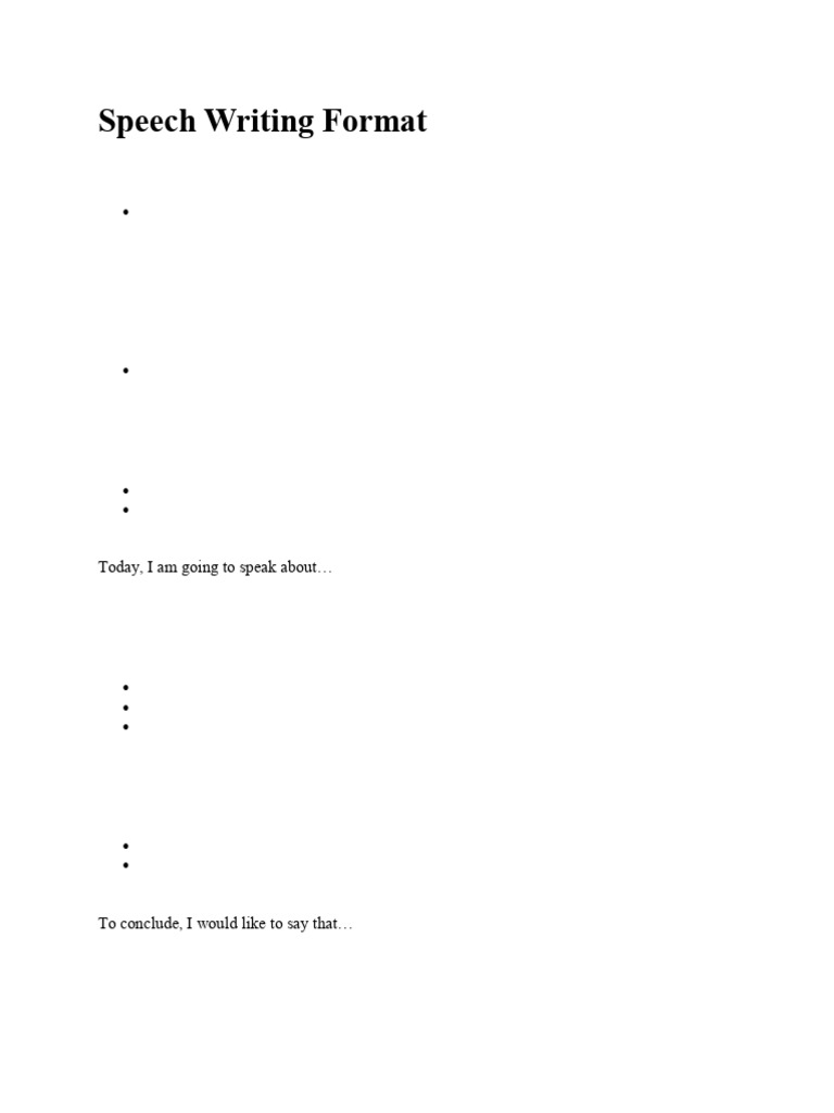 Speech Writing Format | PDF