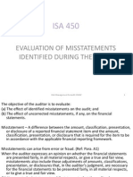 Evaluation of Misstatements Identified During The Audit: Risk Management & Audit-ICMAP 1