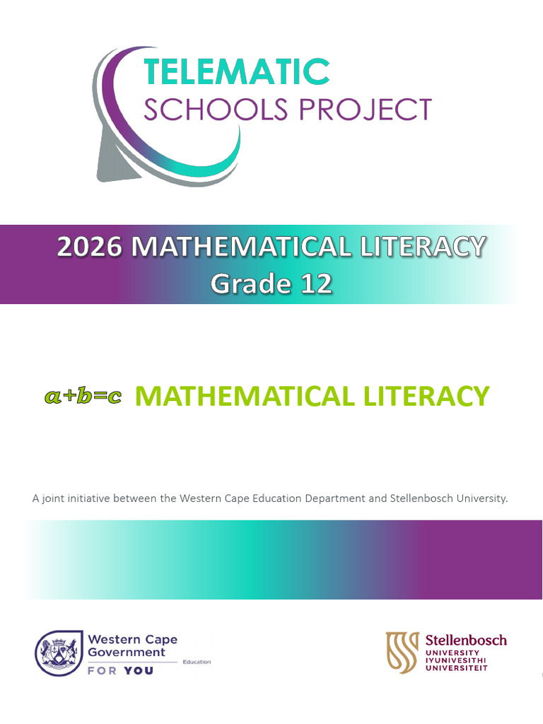2026 Workbook.Maths Literacy Grade 12 | PDF | Interest | Quartile