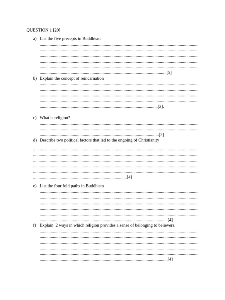 form 5 pp1 | PDF | Religious Faiths | Spirituality