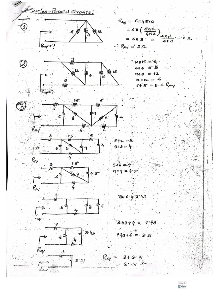 Equivalent Resistance Problems | PDF