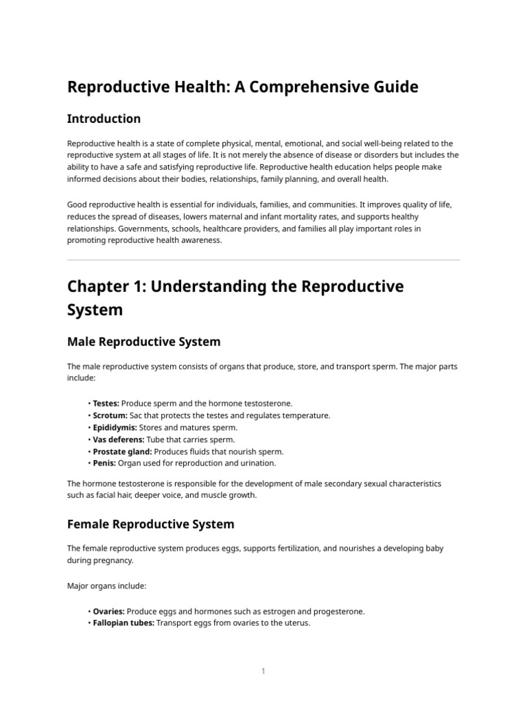 Biology Reproductive Health | PDF | Reproductive System | Menstruation