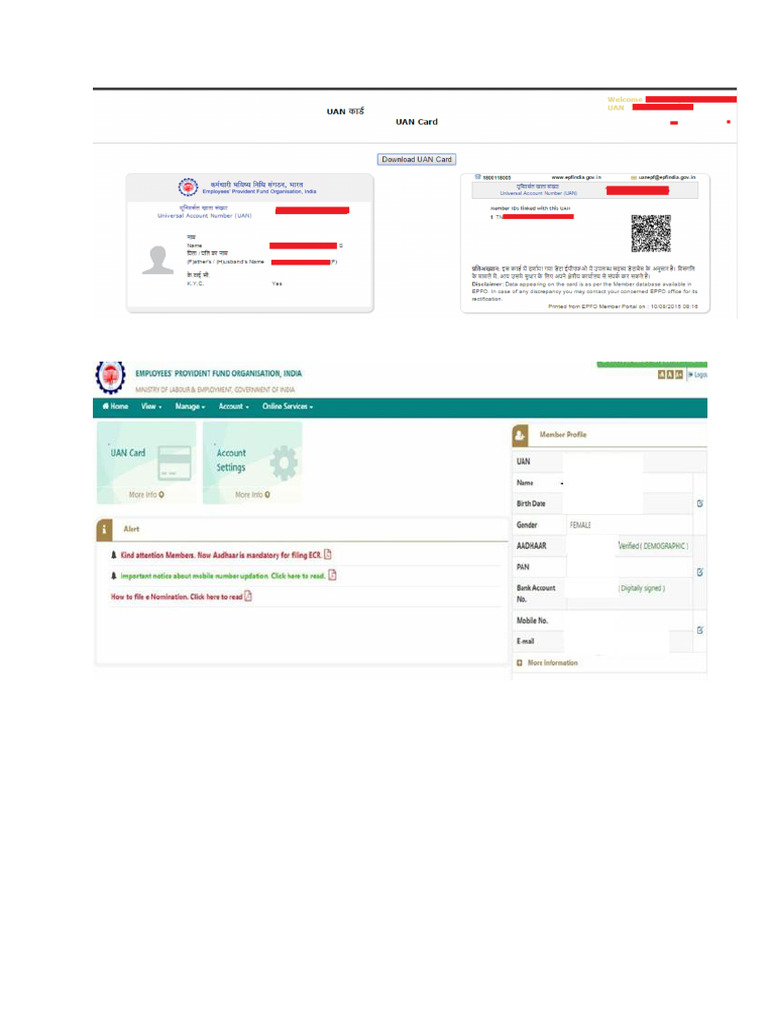 Sample UAN Screenshot | PDF