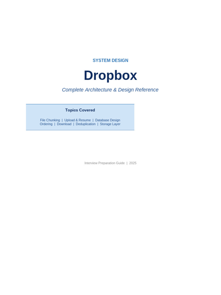 Dropbox System Design | PDF | Transmission Control Protocol | Databases