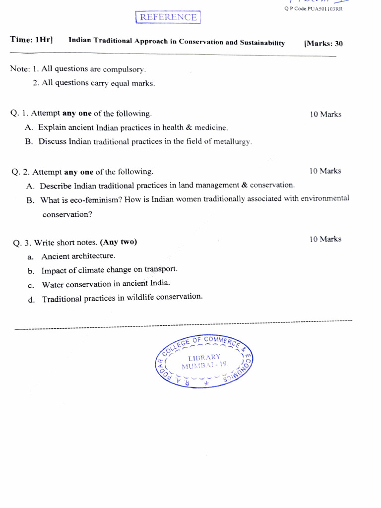 IKS Previous Year Papers | PDF | Natural Environment