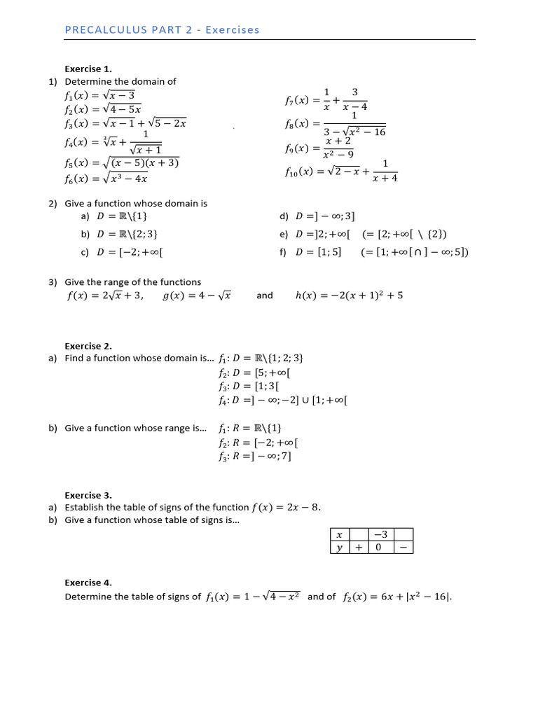 Precalculus Exercises Part2 | PDF | Mathematics | Geometry