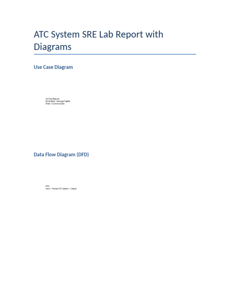 ATC SRE Lab Report With Diagrams | PDF