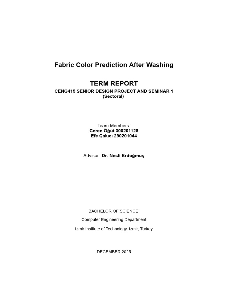 IYTE CENG415 Graduation Project Report Template (1) | PDF | Artificial ...