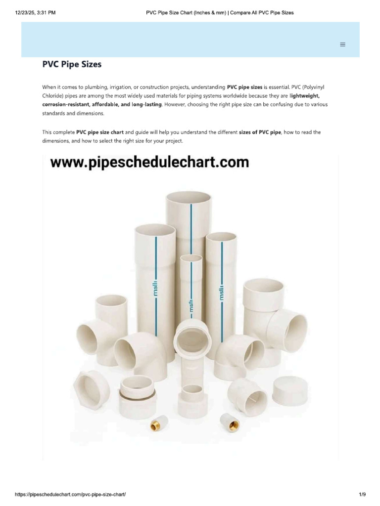 pvc size | PDF