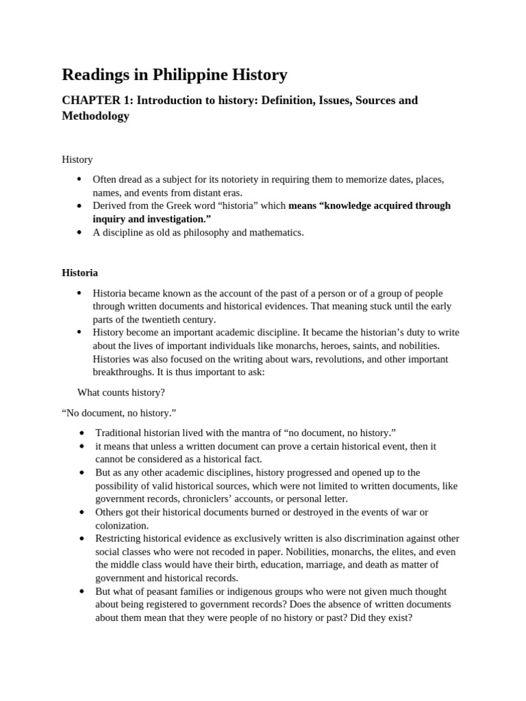 Readings in Philippine History | PDF | Primary Sources | Positivism