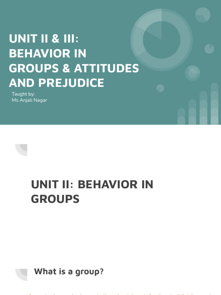UNIT II_ BEHAVIOR IN GROUPS_251018_154726 | PDF | Prejudices | Attitude ...