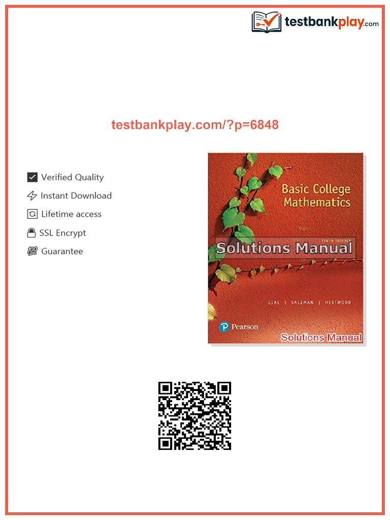 Basic College Mathematics 10th Edition Lial Solutions Manual newest ...