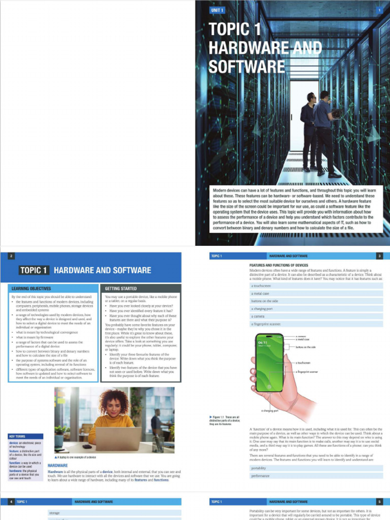 Edexcel IT - AS Chapter 1 - Hardware and Software | PDF