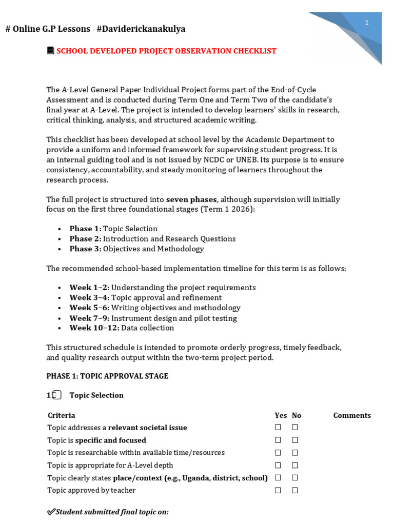 G.P Project Phase 1-3 Explained in Detail | PDF