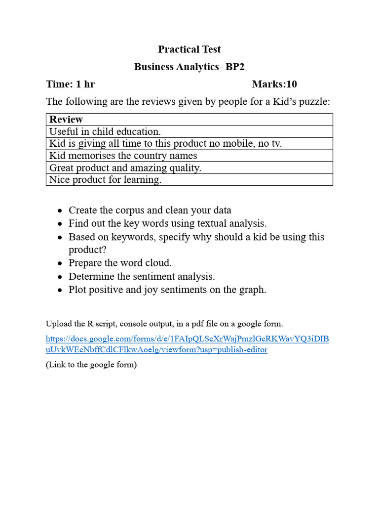 Practical Test 3 BP2 | PDF