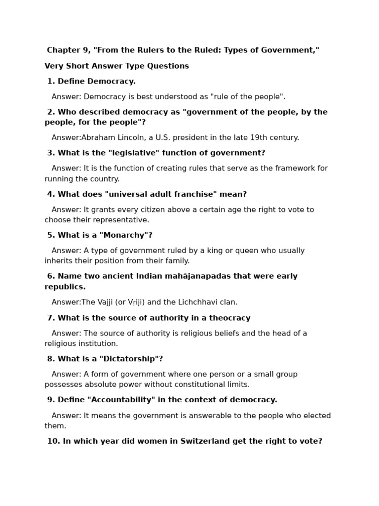 CH 09 VII FROM RULERS TO RULE | PDF | Democracy | Political Ideologies