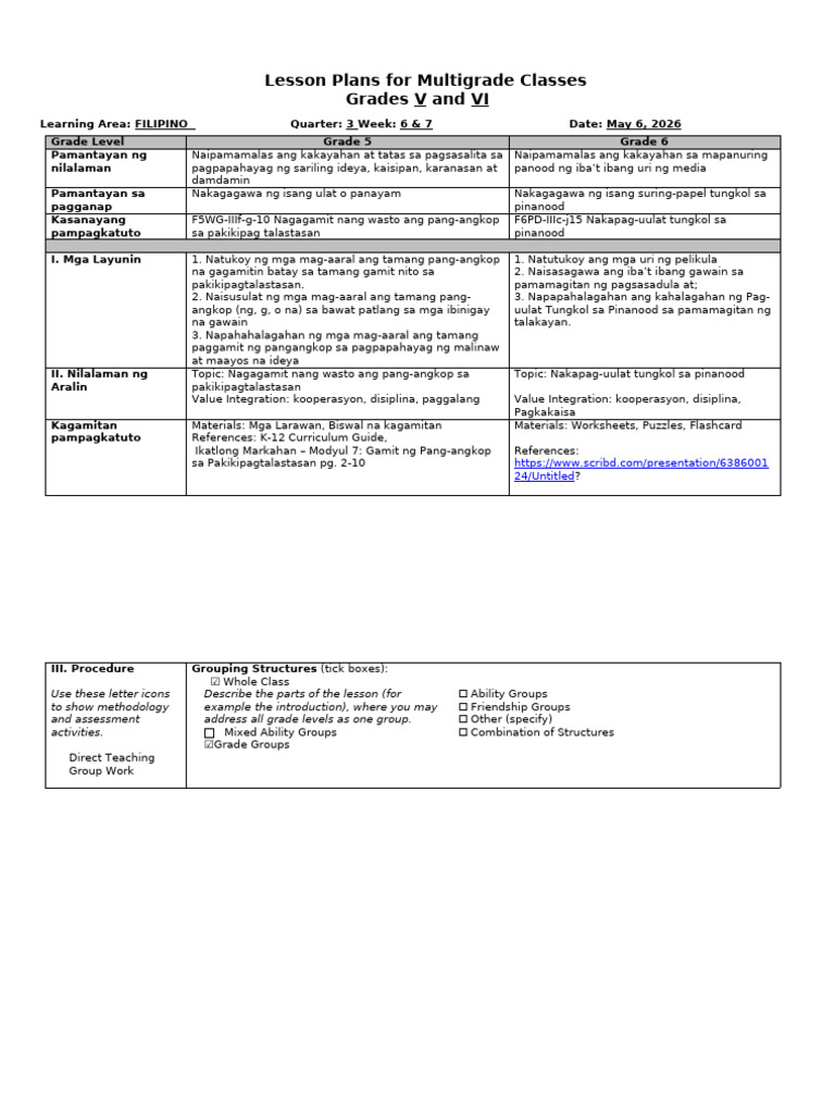MG-Lesson-Plan-Format-4As-Modified-3-1 (1) | PDF