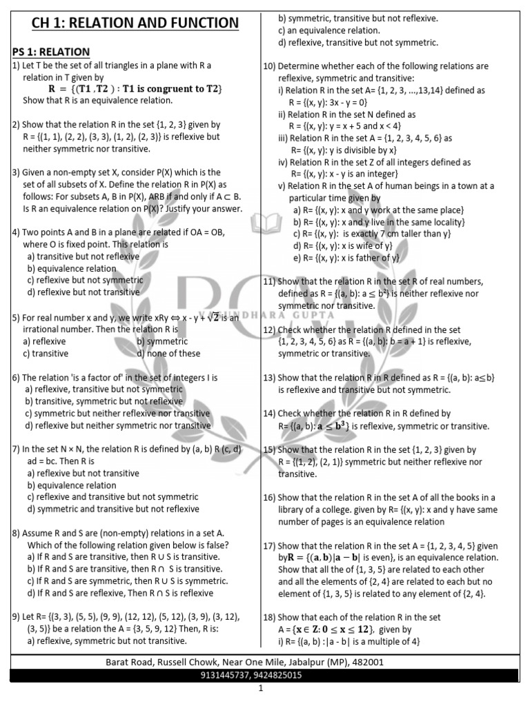 12th Maths Module 1 | PDF | Function (Mathematics) | Mathematical Analysis