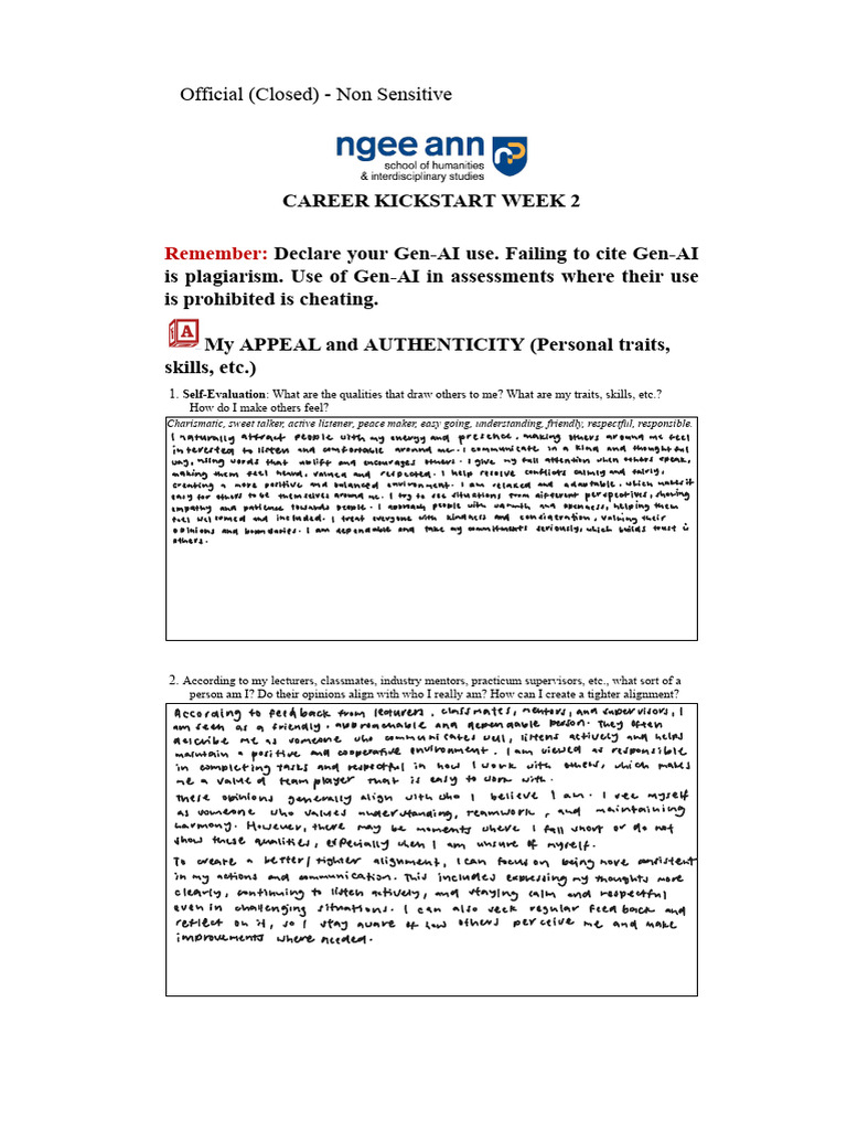 AY April 2025 Career Kickstart Tutorial 2 Worksheet AutoRecovered | PDF ...