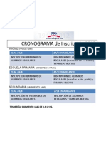 CRONOGRAMA de Inscripción 2013